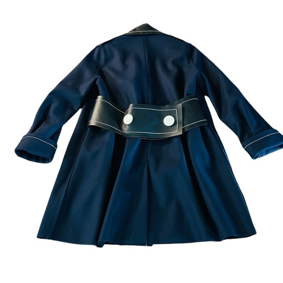 EDUN WOMEN’S NAVY WOOL MID LENGTH COAT SIZE MEDIUM - Picture 15 of 15